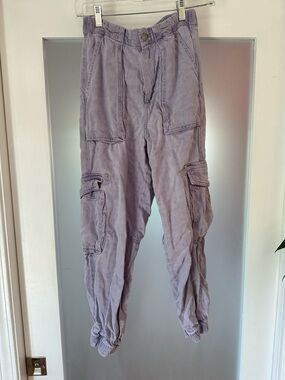 All Saints Light Purple Denim Cargo Jogger Pants